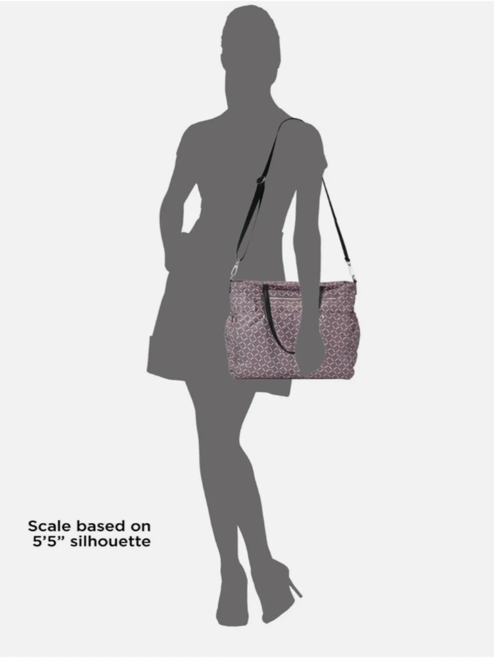 NWT Milly Luxe Baby Diaper Bag with Changing Pad in Gray and Pink